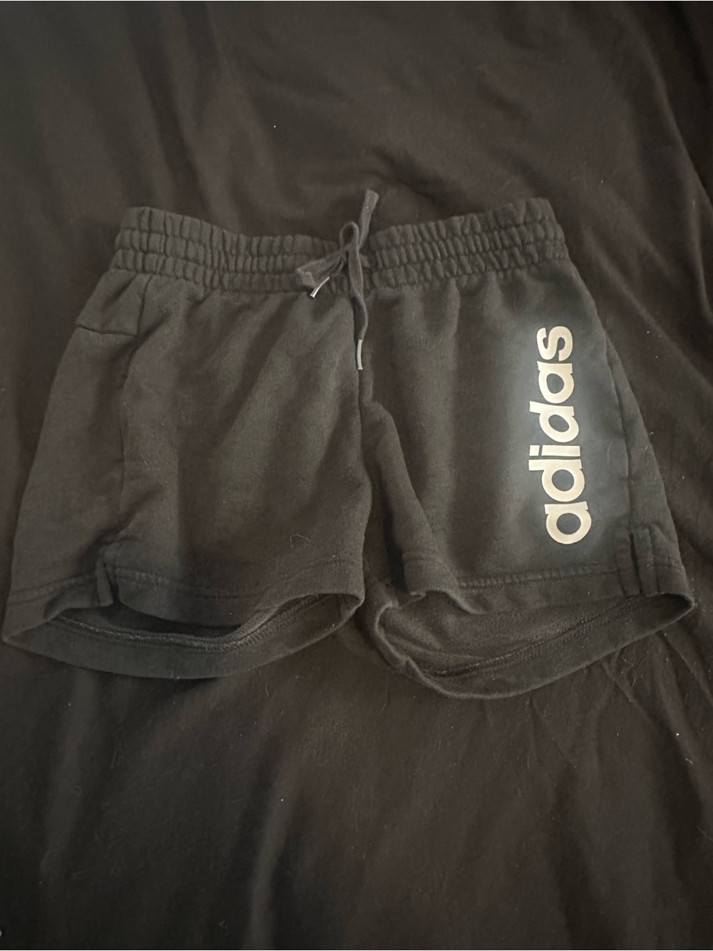 adidas Black Logo Athletic Lounge Shorts